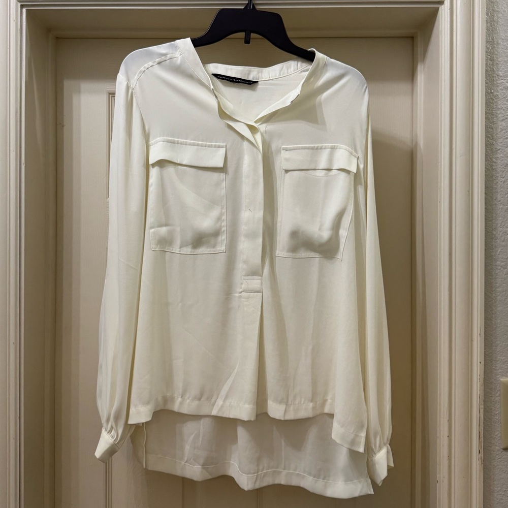 White House Black Market Ivory Button-Down Blouse
